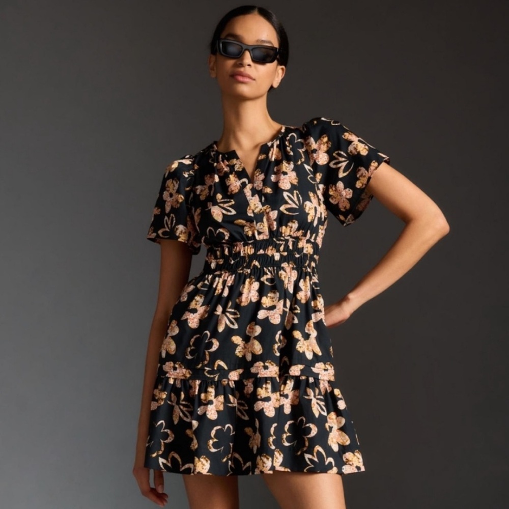 Maeve Somerset Dress In Black Floral